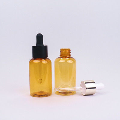 กระป๋องตัวกระป๋องตาแก้ว Amber PET กระป๋องตัวกระป๋องแก้ว Amber 60ml สําหรับการแจกของเหลวแม่นยํา กระป๋องตัวกระป๋องแก้วหรู